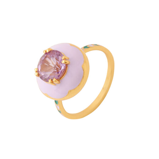 Lavender amethyst and enamel ring by Azga
